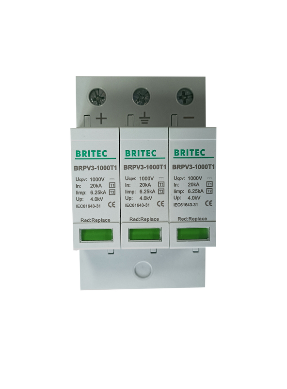 BRPV3-1000 T1 DC SPD Dc Aşınma Baskıcısı 3p Güneş Aşınması Koruma Cihazı