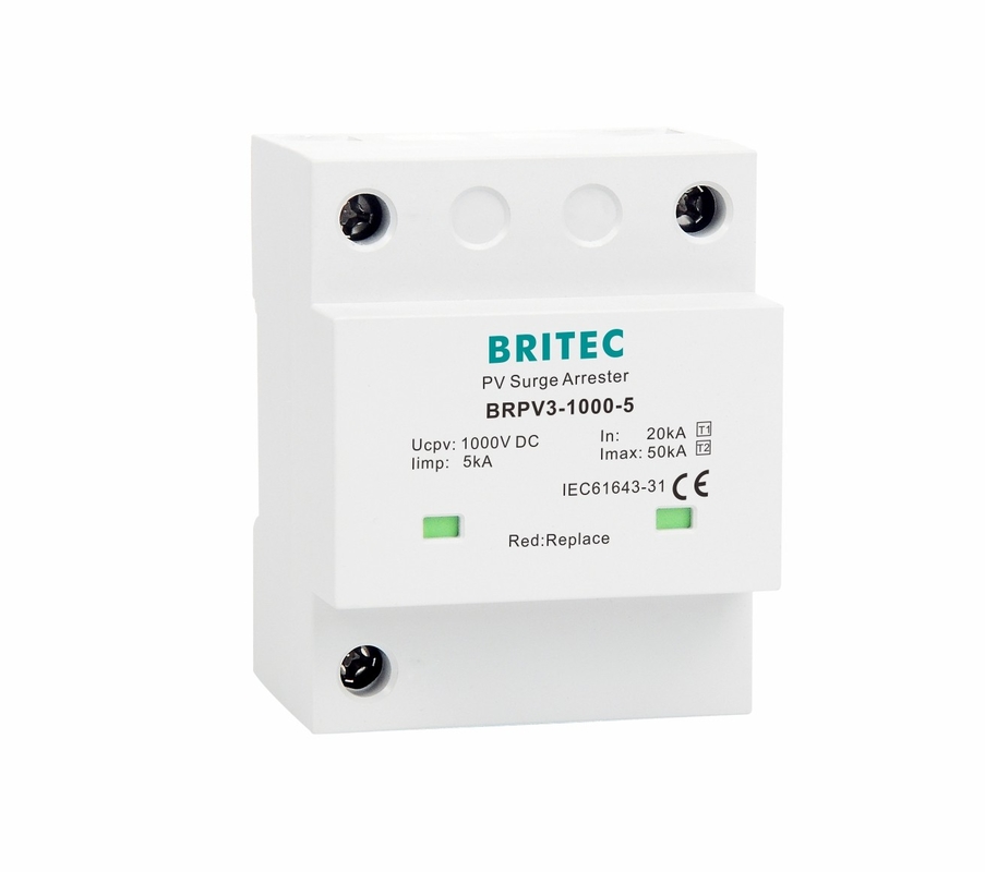BRPV3-1000-5 T1 50kA DC 1000V 5kA pv artış engelleyici Güneş artış koruma cihazı t1 t2 dc SPD Fotovoltaik SPD'ler