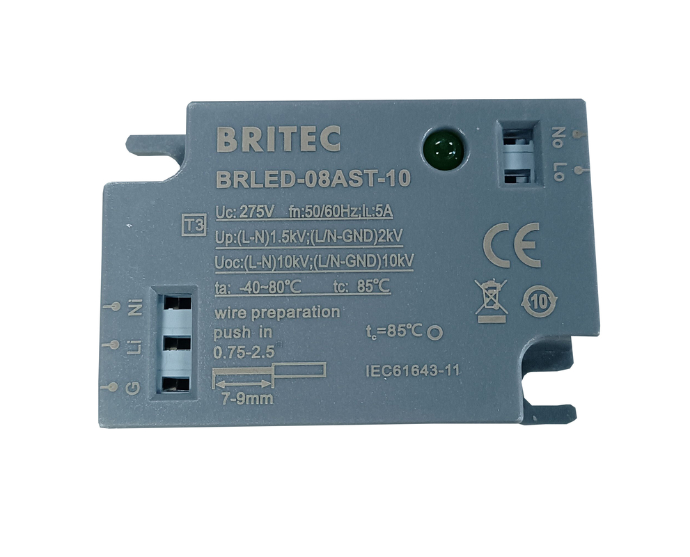 BRLED-08AST-10 Işıklandırma için artış koruyucu cihaz 10kA LED Sokak Işığı ELEKTROSTAKTIK Koruyucu LED Işıklandırma Sistemi