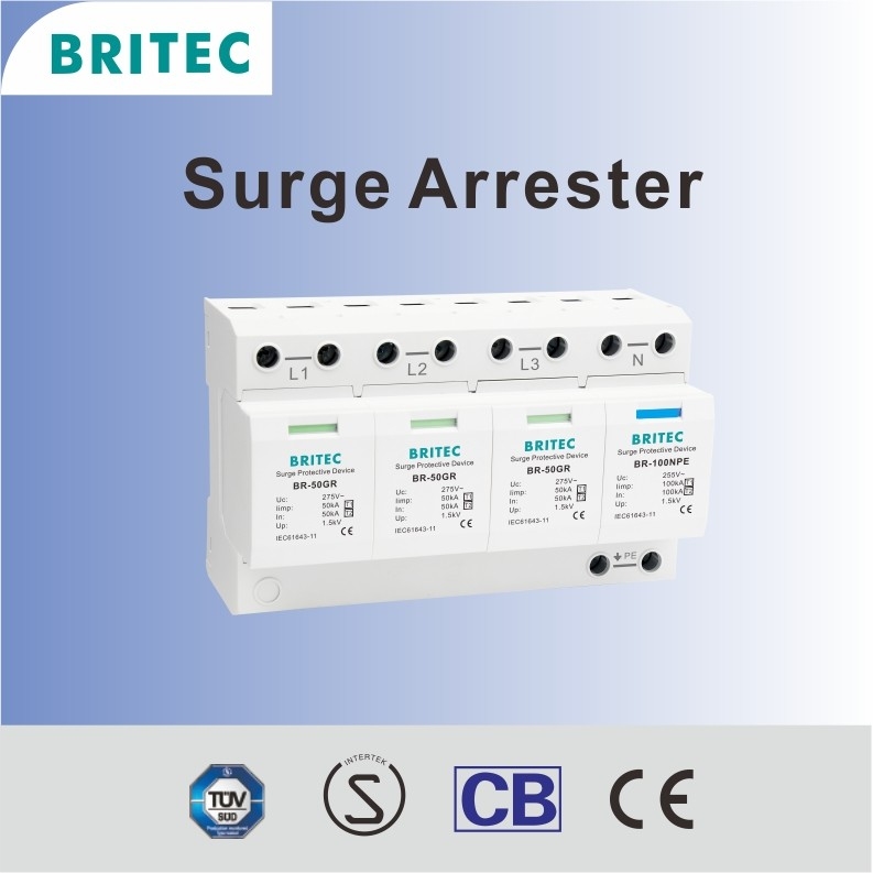 BR-50GR 3+1 Aşınma Koruyucu Aygıt spd aşınma koruyucu ac tip 1 gök gürültüsü koruyucu