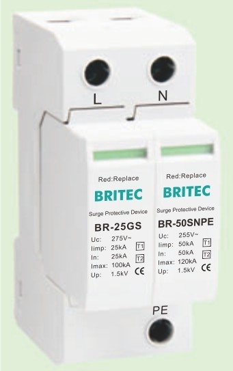 BR-25GS 1+1 spd t1 25ka Aşama Koruyucu Yıldırım Aşama Koruyucu kıvılcım boşluğu tipi spd