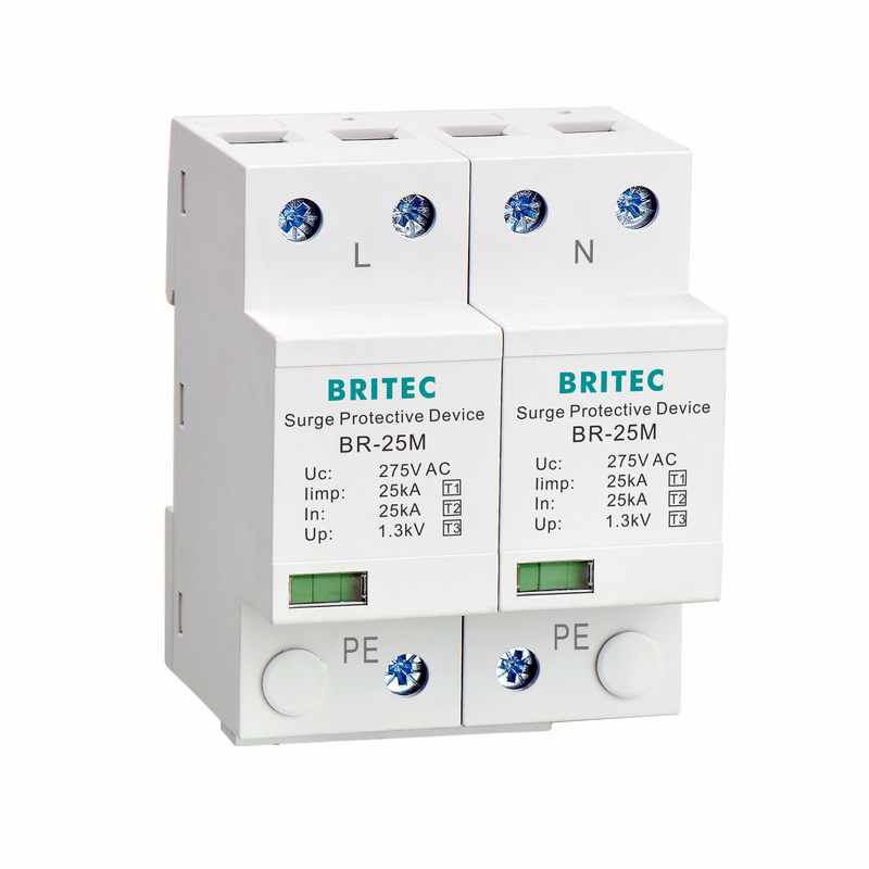 BR-25M 2P Yıldırım T1+T2 Parafudr B+C SPD 25kA yıldırım koruyucu spd