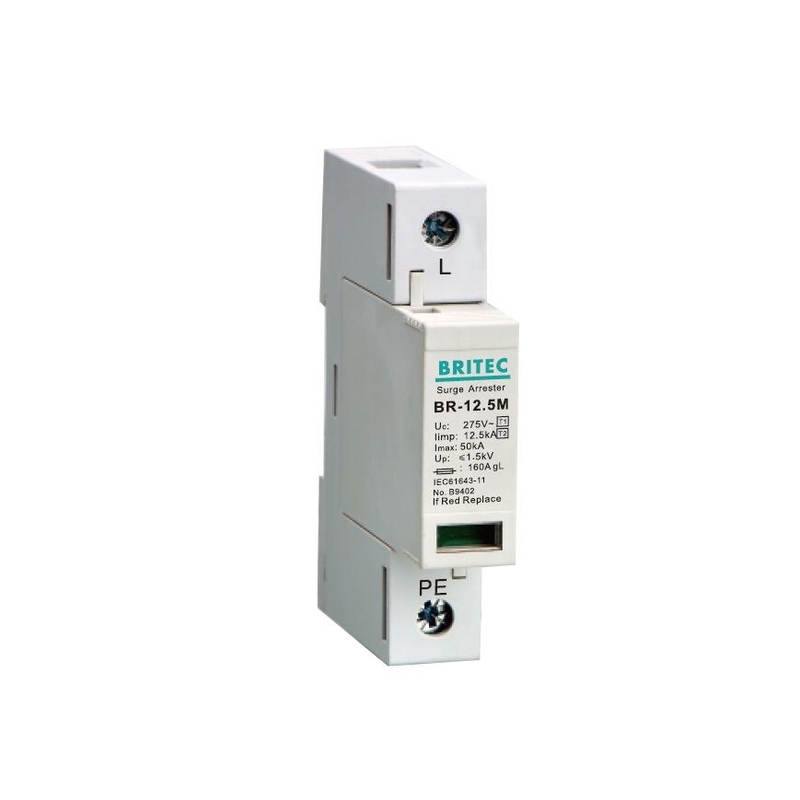 BR-12.5M 1P 12.5kA Tvss Aşırma Koruyucusu Yıldırım baskıcısı Aşırma durdurucusu t1 t2 spd