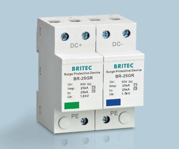 BR-25GR 48V Sınıf I Alçak Gerilim Paratoner 25kA 48V SPD Dalgalanma Filtresi yıldırım koruyucu