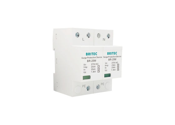 25kA 275V Din Rail Aşınma Tutuklayıcısı SPD Tek Fazlı Aşınma Koruyucusu MOV Teknolojisiyle