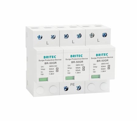 BRITEC 50kA TUV/CE/ROHS Onaylı Aşınma Koruma Aygıtı 10/350 Dalga Şekilli Yıldırım Engelleyici SPD ile