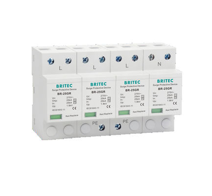 BR-25GR 1+1 Spd 25kA Tip 1 Aşırı Gerilim Koruma Cihazı Parafudr AC 275V yıldırımdan korunma