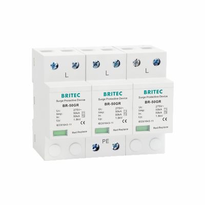 10/350μs Tip 1 Güç Aşımı Tutuklayıcısı 50KA Yıldırım Koruma Cihazı Plastik