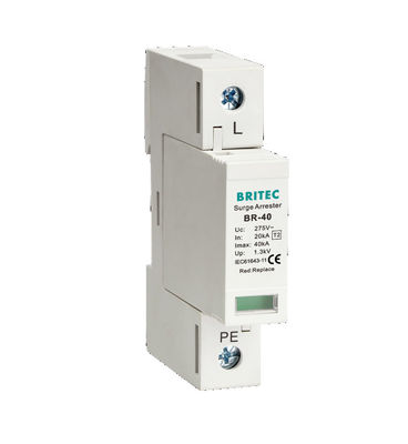 BR-40 4P 40kA 4 kutup 3 fazlı tuv ac dalgalanma kapıcı dalgalanma absorber koruma spd 275v şimşek dalgalanma koruyucu