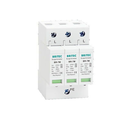 BR-7M 4P 7ka T1+T2 Aşınma Koruyucu Aygıt Yıldırım Tutuklayıcısı SPD Spd Aşınma Koruyucu Aygıtlar Elektronik Aşınma Koruyucu