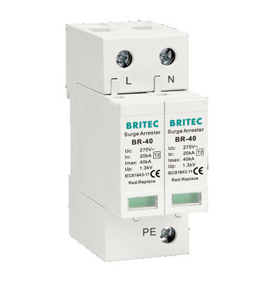 BR-40 2P Aşırı Gerilim Koruma Cihazı Sınıf II Spd 275v tip 2 tek fazlı 275v ac spd yıldırım dalgalanma koruyucusu varistörlü parafudr