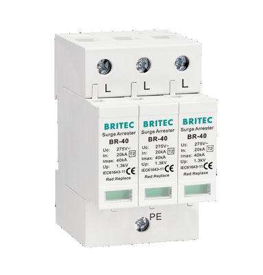 BR-40 2P Aşırı Gerilim Koruma Cihazı Sınıf II Spd 275v tip 2 tek fazlı 275v ac spd yıldırım dalgalanma koruyucusu varistörlü parafudr