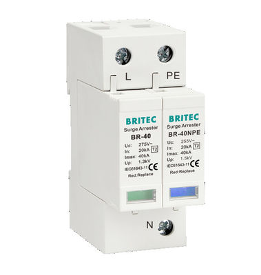 BR-40 4P 20kA - 200kA Devam Koruması Aygıtı Devam Tutsakları Spd Gök gürültüsü yıldırım 275v şimşek dalgası koruyucusu