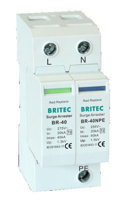 BRITEC BR-40 4P Aşırı Gerilim Koruma Cihazı Üç Fazlı SPD Yıldırım Koruma Parafudr Çin aşırı gerilim koruma üreticisi