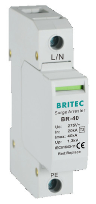 BR-40 3P+1 Aşırı Koruma Koruyucu Aygıt Yıldırım Tutuklayıcı Koruma 18mm aşırı koruyucu