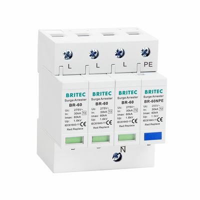 Yıldırımdan Korunma için 3+NPE Tipli 275V 60KA Aşırı Gerilim Koruma Cihazı