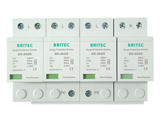 BR-50GR 4P Ac Işık koruması Çin tip 1 artış koruma aygıtı Spd spd t1 t2 tip 1 artış koruyucu