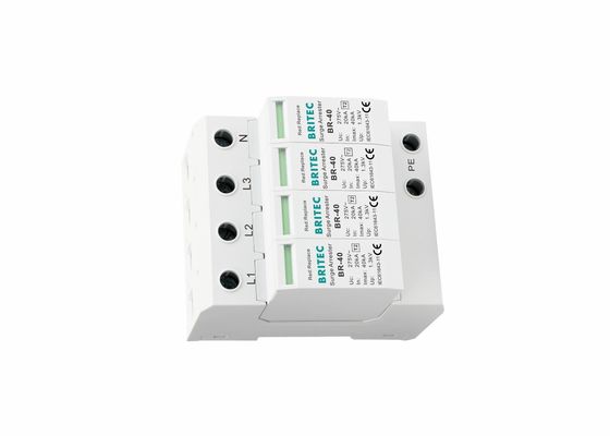 4P SPD Sınıf II 40ka AC Şiddet Koruyucusu 150V / 275V / 320V / 385V / 440V Yıldırım Koruması