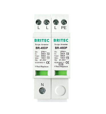 BRITEC BR-40DP 275 3+1P Tip 2 Aşırı Koruma Çin Aşırı Koruma Fabrikası AC yıldırım koruyucu