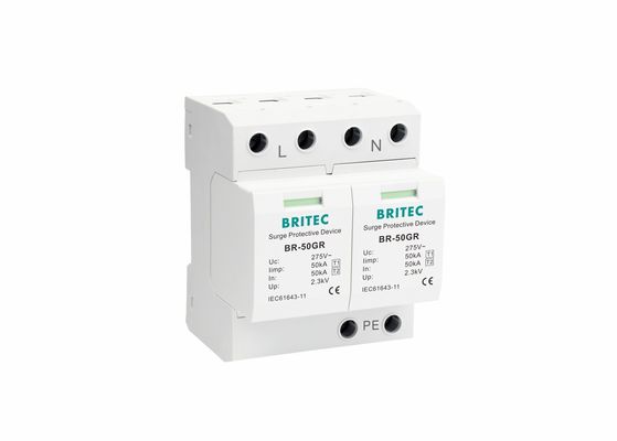 AC Sistemi 2P 50KA T1 Yıldırım Koruyucu Aşınma Koruma Aygıtları