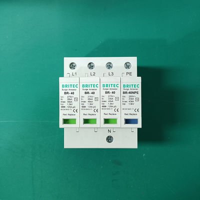 BR-40 3P+1 DIN Demiryolu Montajı Aşınma Koruma Cihazı 275V çin aşınma koruma üreticisi