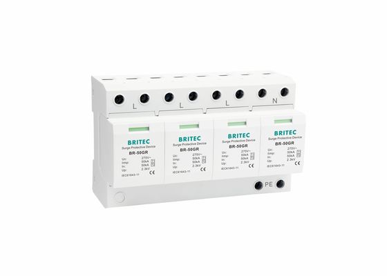 AC Yıldırım Tutucu 3 Fazlı IEC61643 BR-50GR Endüstriyel Aşırı Gerilim Bastırıcı