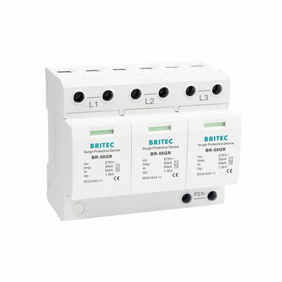 TUV BR-50GR 3P+N Sınıf 1 AC SPD 50ka takılabilir aşırı gerilim koruma cihazı tip 1 spd TUV yıldırım koruma kıvılcım aralığı spd sınıf 1 aşırı gerilim önleyici tip 1 aşırı gerilim koruma