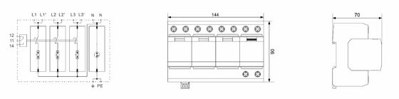 BR-50GR 3P+1 Aşırı Gerilim Koruma Cihazı sınıf 1 yıldırım koruyucu AGK agk 50ka tip 1 aşırı gerilim koruma cihazı