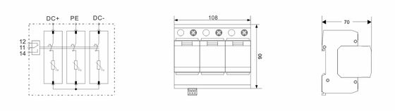 BRPV3-1500-12.5 DC SPD 12.5ka pv dalgalanma engelleyici 1500V DC SPD dalgalanma koruması t1 t2 dc