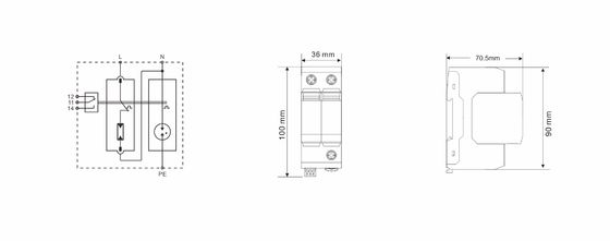 BR-25GS 1+1 Spd T1 25ka Aşınma Koruyucusu Yıldırım Aşınma Koruyucusu Işık Açığı Tipi Spd
