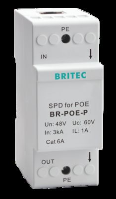 BR-POE-M 48V RJ45 Aşırı Gerilim Koruması ethernet aşırı gerilim koruyucu POE Power Over Ethernet veri aşırı gerilim koruyucu POE Gigabit 1000mbps Rj45 Ethernet Dış Mekan Aşırı Gerilim Koruyucu Endüstriyel Ağ Çıkışı Metal