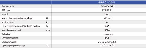 BRPC1-230L 10kA Ani Yükselme Koruyucuları LED AC aşırı gerilim koruyucusu LED Aydınlatma sistemi LED Aydınlatma Koruması