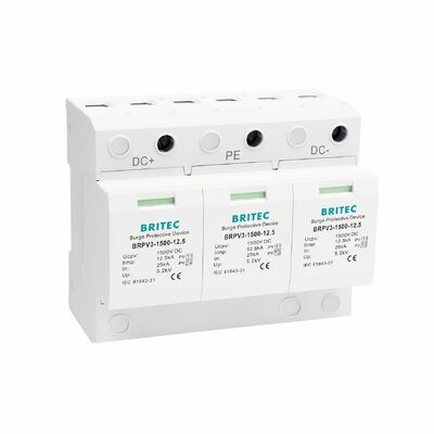 BRPV3-1500-6.25 PV Aşırı Gerilim Koruyucu Modül 3 Koruma Cihazı Güneş Enerjisi Sistemleri spd 1500v dc t1 t2 Güneş Dc Spd pv yıldırım koruyucu Tip 1+2 PV aşırı gerilim koruyucu