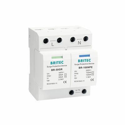BR-50GR 3+1 OEM ODM kıvılcım aralığı 50ka Aşırı Gerilim Koruyucu Cihaz Alçak Gerilim Elektriksel Sınıf 1 Parafudr tip 1 spd Aşırı Gerilim Koruyucu Cihazlar Tip 1 SPD Alçak Gerilim AG Elektrik dağıtım ağı