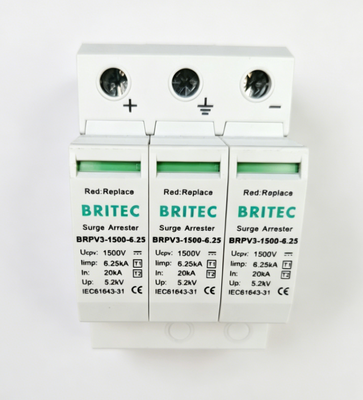 BRPV3-1500-6.25 DC SPD artış koruma aygıtı Güneş DC SPD DC SPD Wenzhou arrester 1500v 3 kutup SPD DC 500v t1 t2 SPD Tip 1 Fiyat