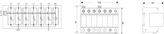 BR-40 275 6+1 Tip 2 Aşınma Koruyucusu275V din ray yıldırım durdurucusu 3 fazlı spd