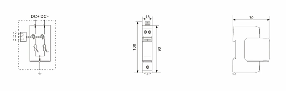 BR-40DP 48 Tipi 2 DC 48V SPD 40kA, Termoplastik UL94-V0 kablosu ile Aşınma Koruyucu Aygıt
