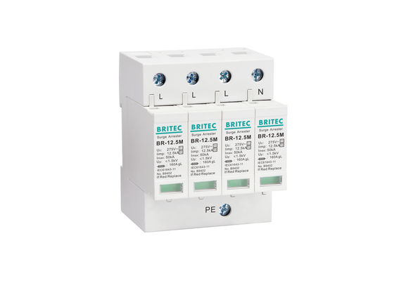 3 Fazlı Tüm Ev Aşınma Baskıcısı Sınıf I + II Spd Koruma Cihazı 4P