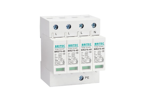 40kA Üç Fazlı AC SPD Elektrik Üreticisi Plastik Yıldırım Önleyici