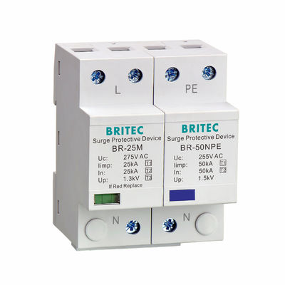 BR-25M 3P+1NPE 25kA T1+T2 Aşırı basınç engelleyici B+C Düşük Voltajlı 3 Fazlı Aşırı Basınç Koruyucusu