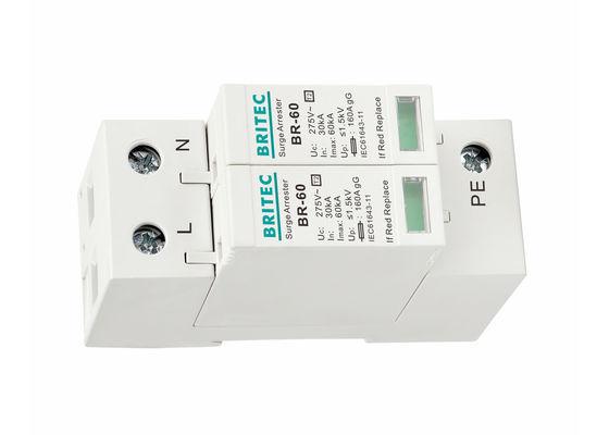 60ka Power Lightning Surge Arrester Single Phase AC Electrical Surge Protector