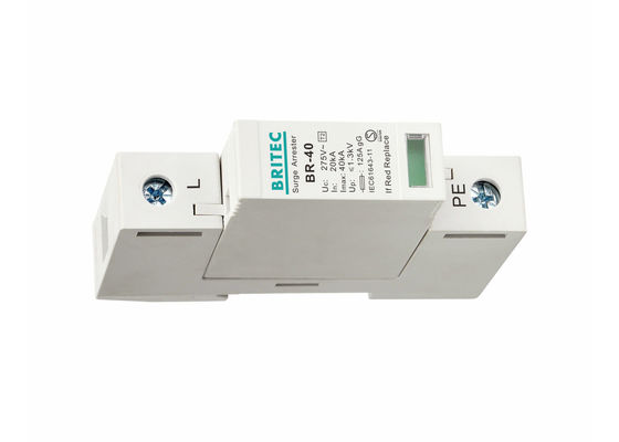 SPD 40kA 1 P Yıldırım Koruyucu Din Ray Anti Yıldırım Elektrik Sistemi IEC61643