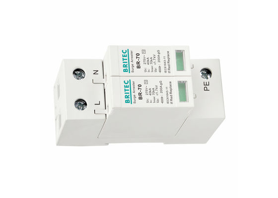 70kA Tip 2 Aşınma Koruma Aygıtı DIN Rail Montable Surge Arrestor IEC 61643-11 Uyumlu