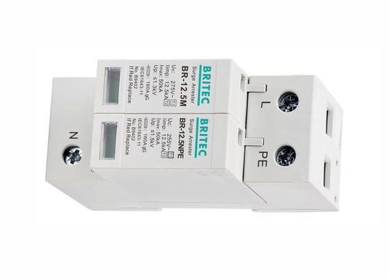 Sınıf B + C Şimşek Değişim Koruyucu 12.5kA Iimp 275V AC T1 + T2 Değişim Koruyucu SPD