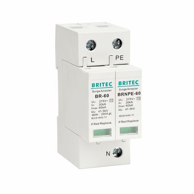 BR275-60 2P 2P ac SPD 60kA 2P Tek Fazlı Aşırı Gerilim Koruma Cihazı (SPD) Aşırı Gerilim Sönümleyici Aşırı Gerilim Koruma Cihazı