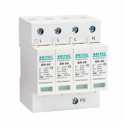 BR275-60 2P 2P ac SPD 60kA 2P Tek Fazlı Aşırı Gerilim Koruma Cihazı (SPD) Aşırı Gerilim Sönümleyici Aşırı Gerilim Koruma Cihazı