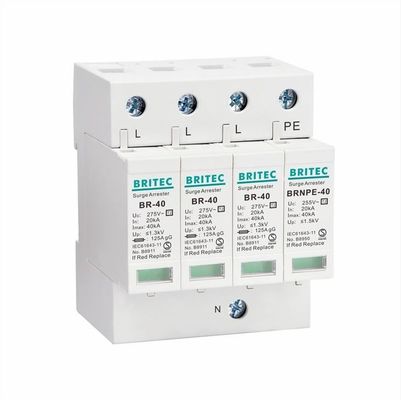 BR-40 2P 40kA Tip 2 Tek Fazlı TVSS Spd Tip 2 Tek Fazlı 275v ac spd Devam Koruyucu Aygıt Yıldırım Tutsakçısı Tek Fazlı AC Güç Devam Koruyucu Aygıt