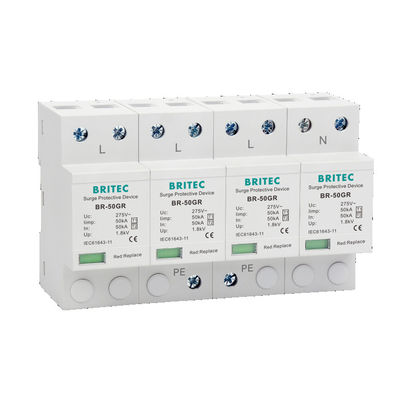 BR-50GR 4P Ac Işık koruma tipi 1 spd artış koruma cihazı Spd artış filtre spd t1 t2 Tip 1 artış koruyucular Ü-Ableiter