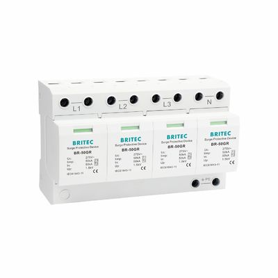 BR-50GR 4P Tip 1 aşırı gerilim koruma cihazı Aşırı Gerilim Koruma Cihazı 50kA Aşırı Gerilim Koruması takılabilir parafudr tip 1 spd aşırı gerilim parafudr AC T1 Aşırı Gerilim Koruma Cihazı üç fazlı güç aşırı gerilim koruyucu