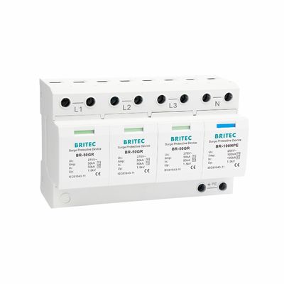 BRITEC BR-50GR 3P+1 Tip 1 50kA Kapasiteli ve Takılabilir Yapılı Aşırı Gerilim Koruma Cihazı